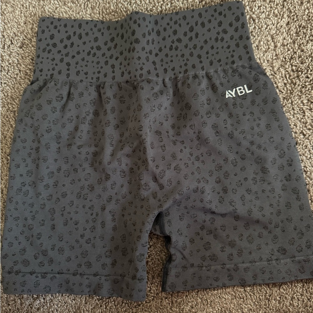 AYBL Gray Leopard Print Workout Shorts